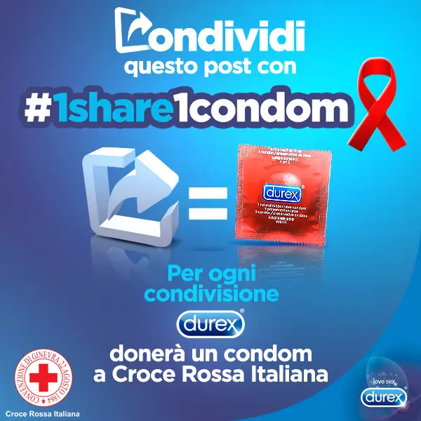 Durex e Croce Rossa Italiana insieme per l'Aids day con #1share1condom