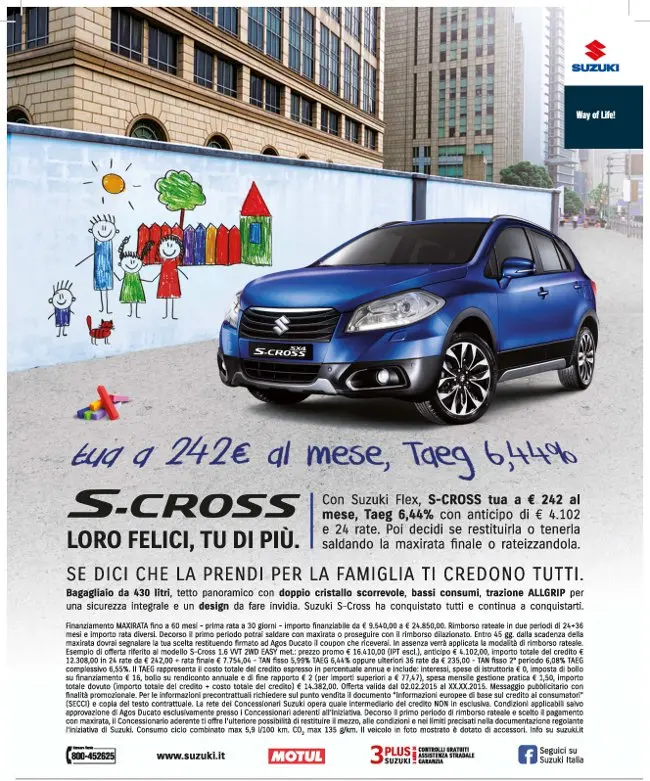 Suzuki S-Cross: porte aperte il 21 e 22 febbraio e la nuova offerta FLEX