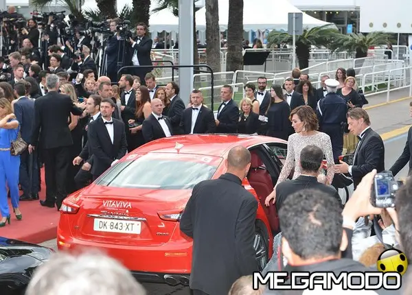 26 nieves alvarez and maserati ghibli on red carpet in cannes