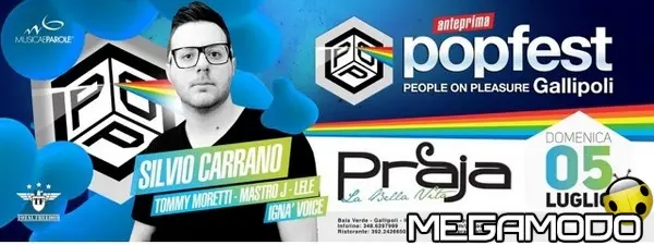 Anteprima Pop Fest: Silvio Carrano al Praja di Gallipoli il 5 luglio