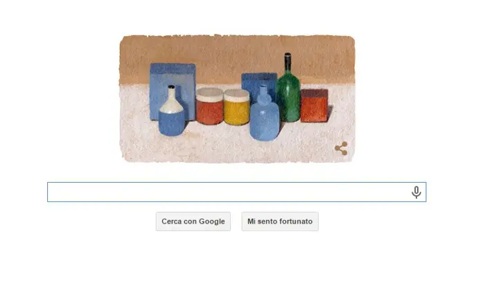 Il doodle di Google celebra Giorgio Morandi 