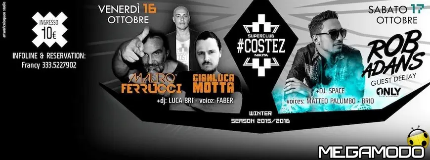 Al Costez Nikita Superclub Mauro Ferrucci, Gianluca Motta e Rob Adans