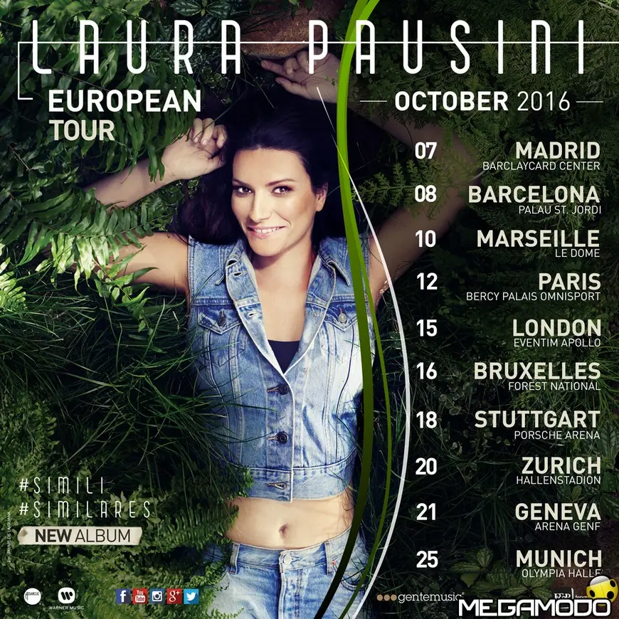 LAURA PAUSINI: Simili European Tour 2016