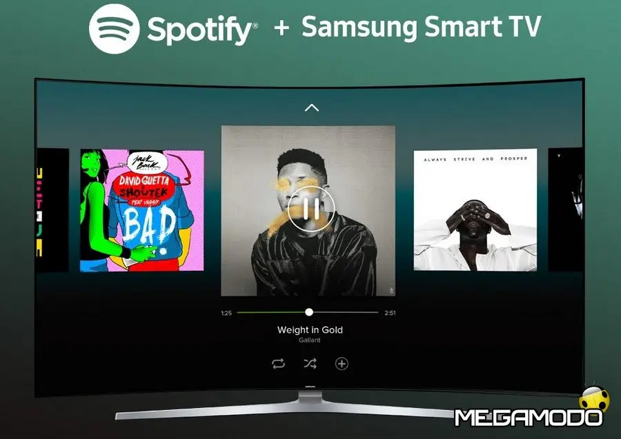 Spotify disponibile su Smart TV Samsung 2015 e 2016