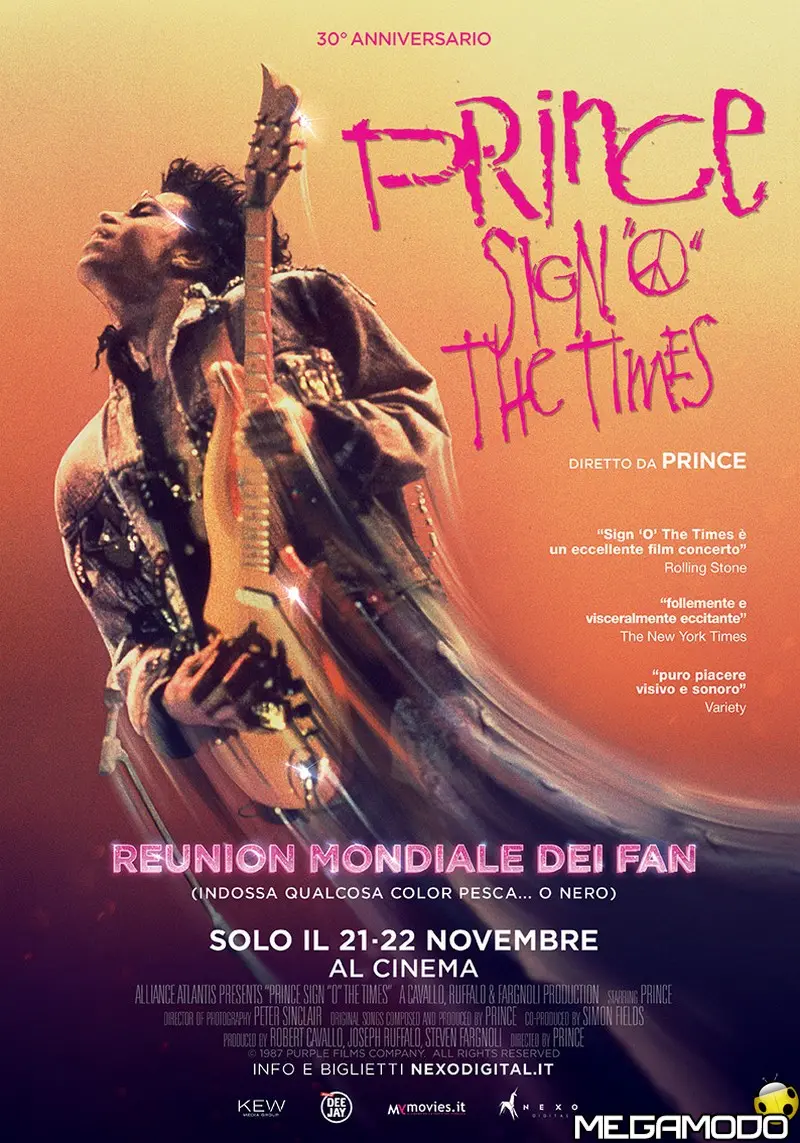"Prince – Sign O’ The Times", solo 21 e 22 novembre al cinema!