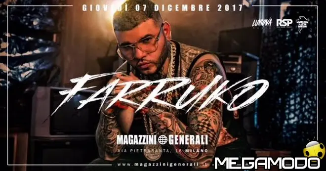 Farruko, 7 dicembre live ai Magazzini Generali