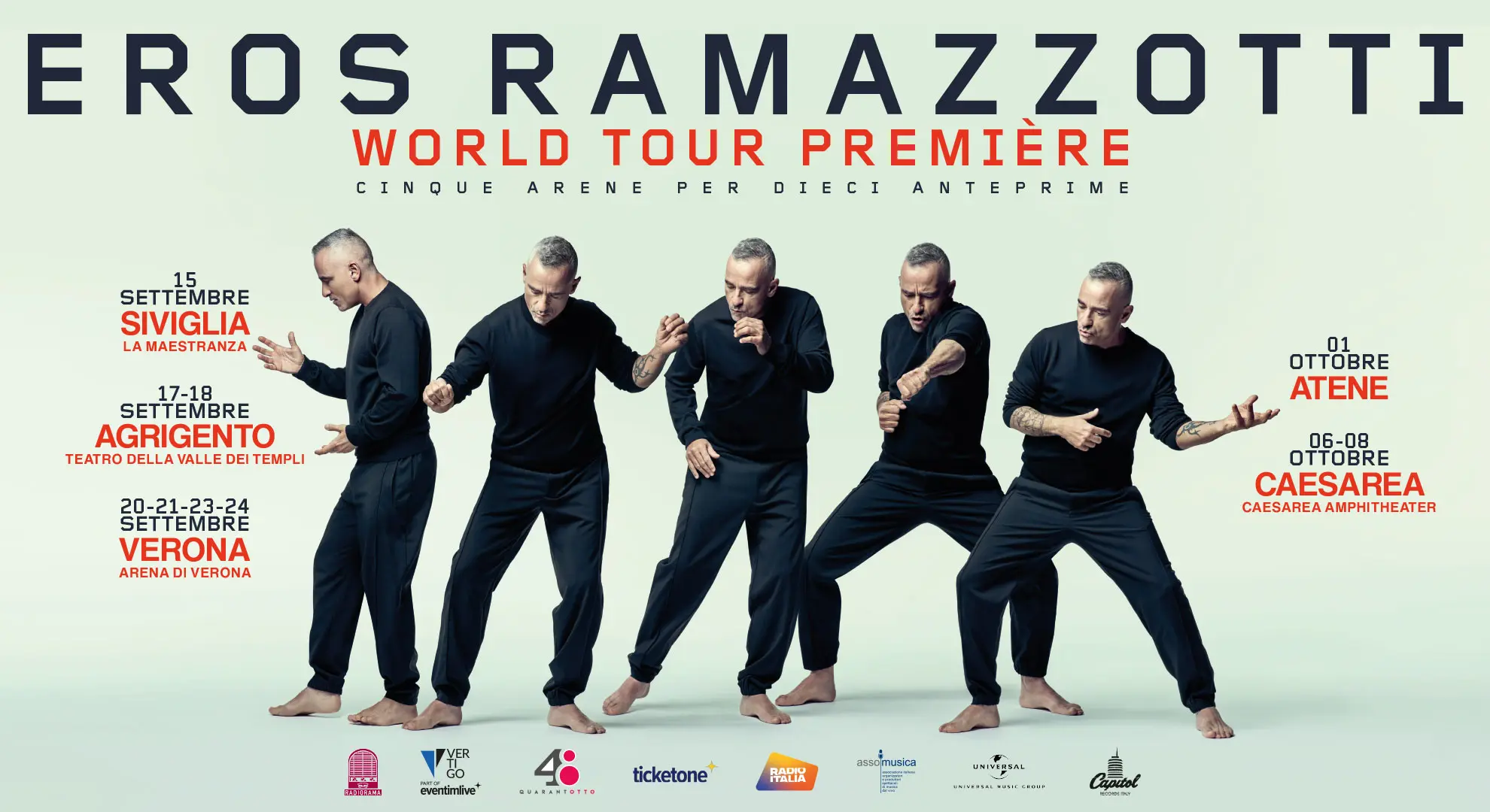 Eros Ramazzotti: al via il “World tour première”