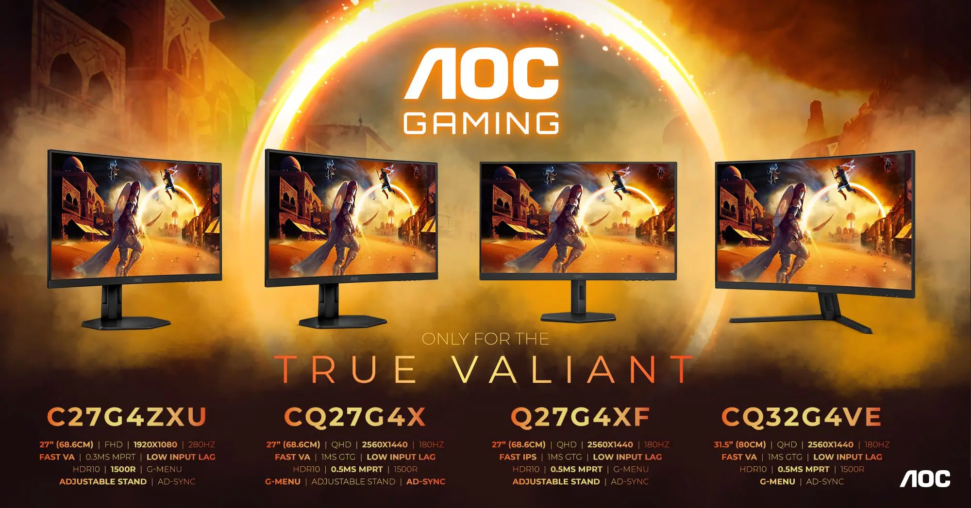 AOC annuncia la serie G4 con quattro nuovi modelli per il gaming