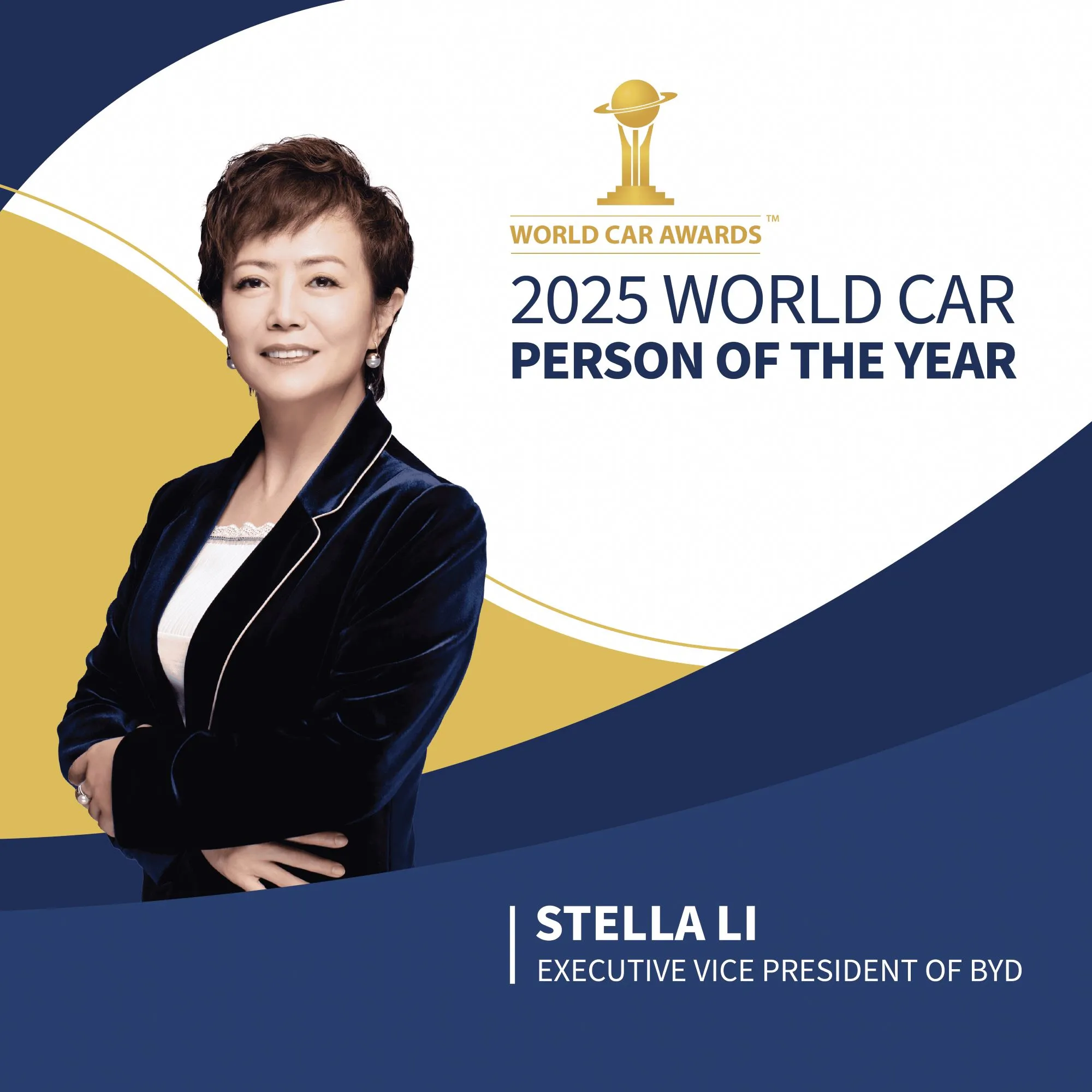 BYD: Stella Li è stata eletta “World Car Person of the Year 2025”