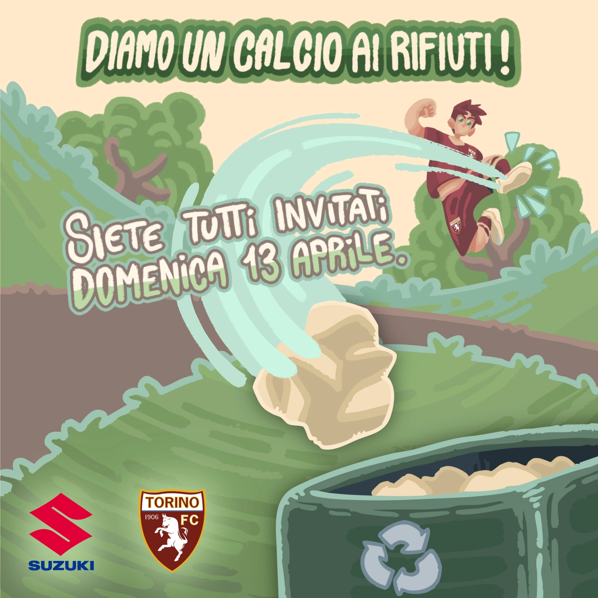 Suzuki e Torino FC insieme per dare un calcio ai rifiuti