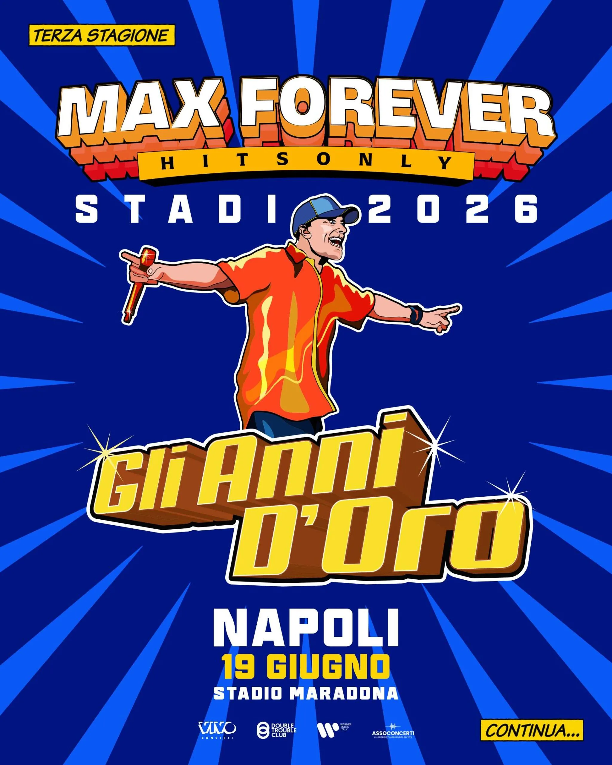 Max Pezzali annuncia il tour "MAX FOREVER: Gli Anni d'Oro" allo Stadio Maradona di Napoli