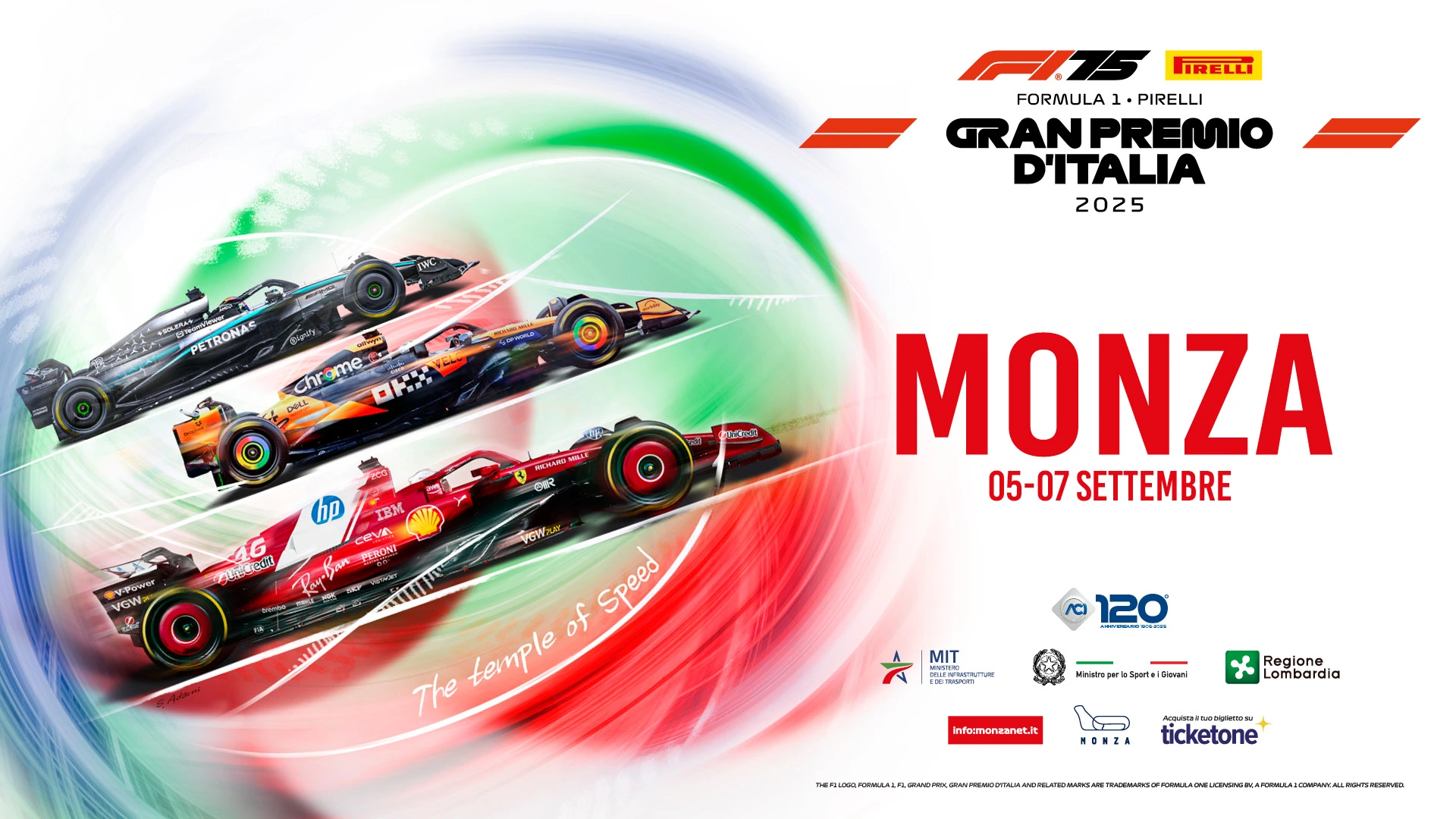 ACI: presentato il poster ufficiale per il Formula 1 Pirelli Gran Premio d’Italia 2025
