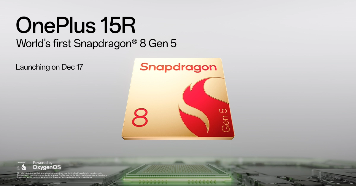 OnePlus: il 15R sarà il primo smartphone al mondo con Snapdragon 8 Gen 5