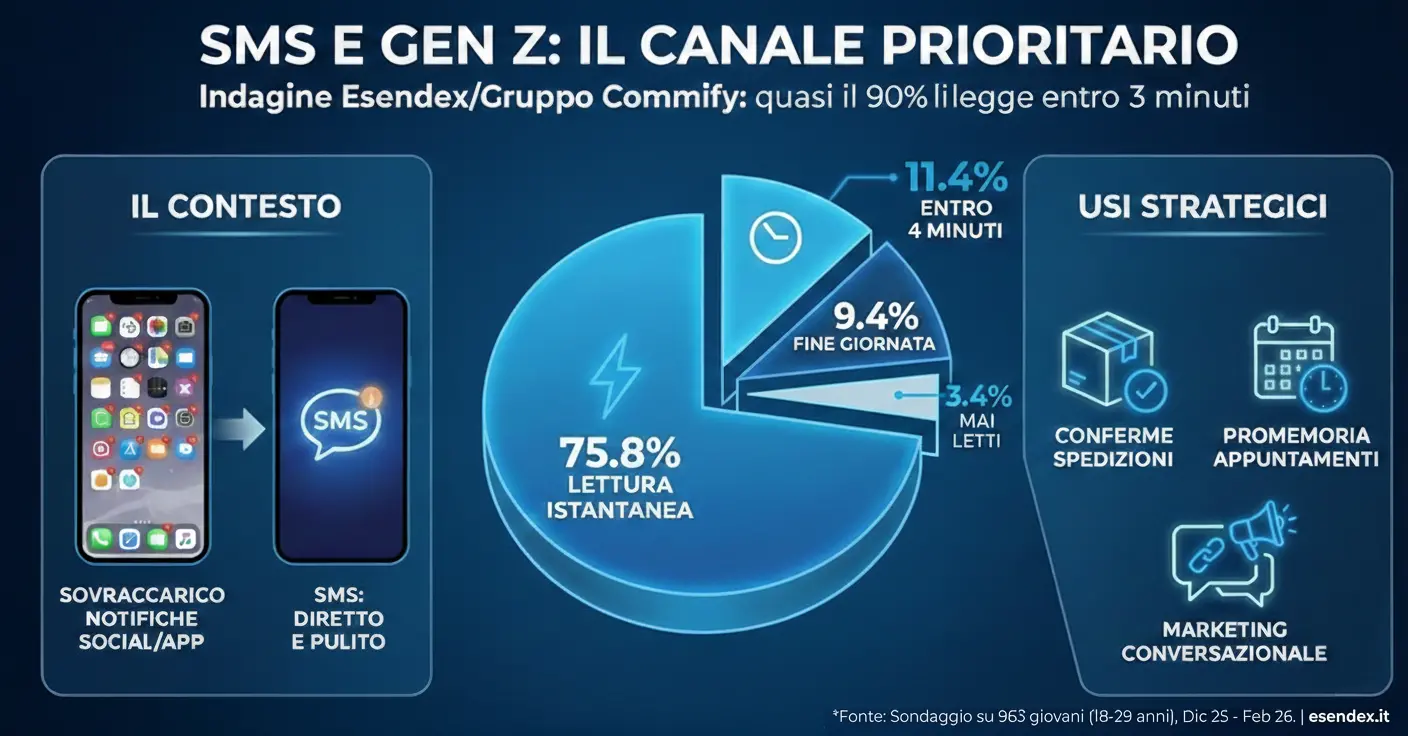 L’SMS conquista la Gen Z: quasi il 90% dei giovani italiani li legge entro tre minuti dalla ricezione
