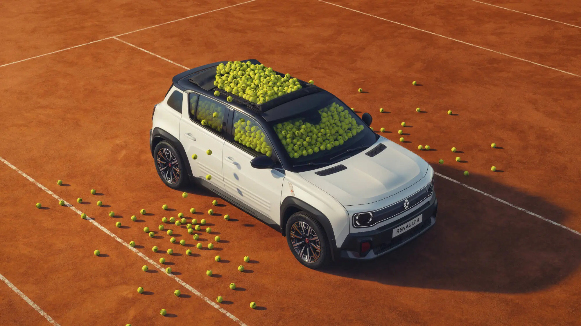 Renault 4 Roland-Garros E-Tech Electric, la show car che omaggia il Roland-Garros 2026