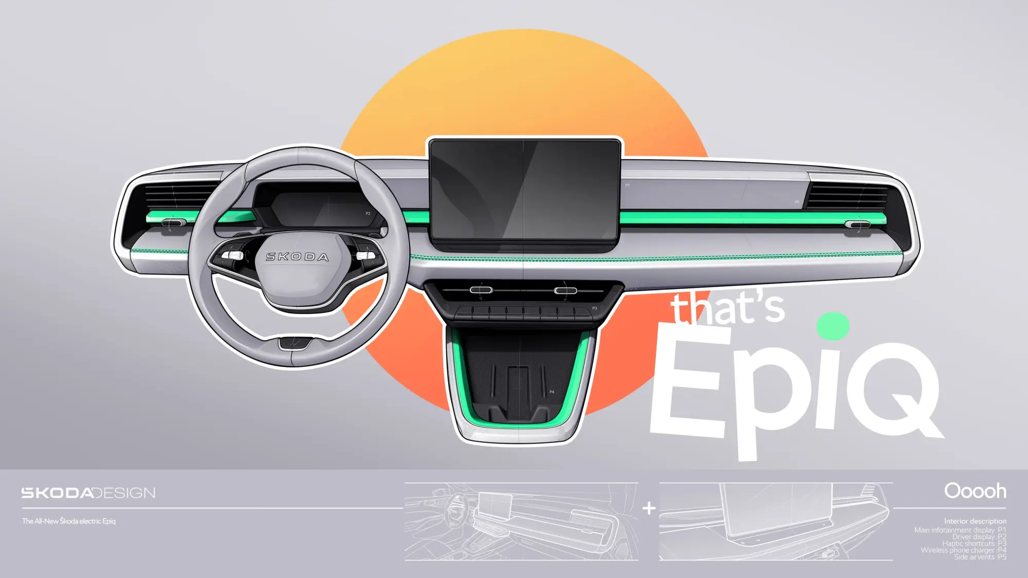 Škoda svela il primo teaser degli interni di Epiq, il crossover elettrico urbano
