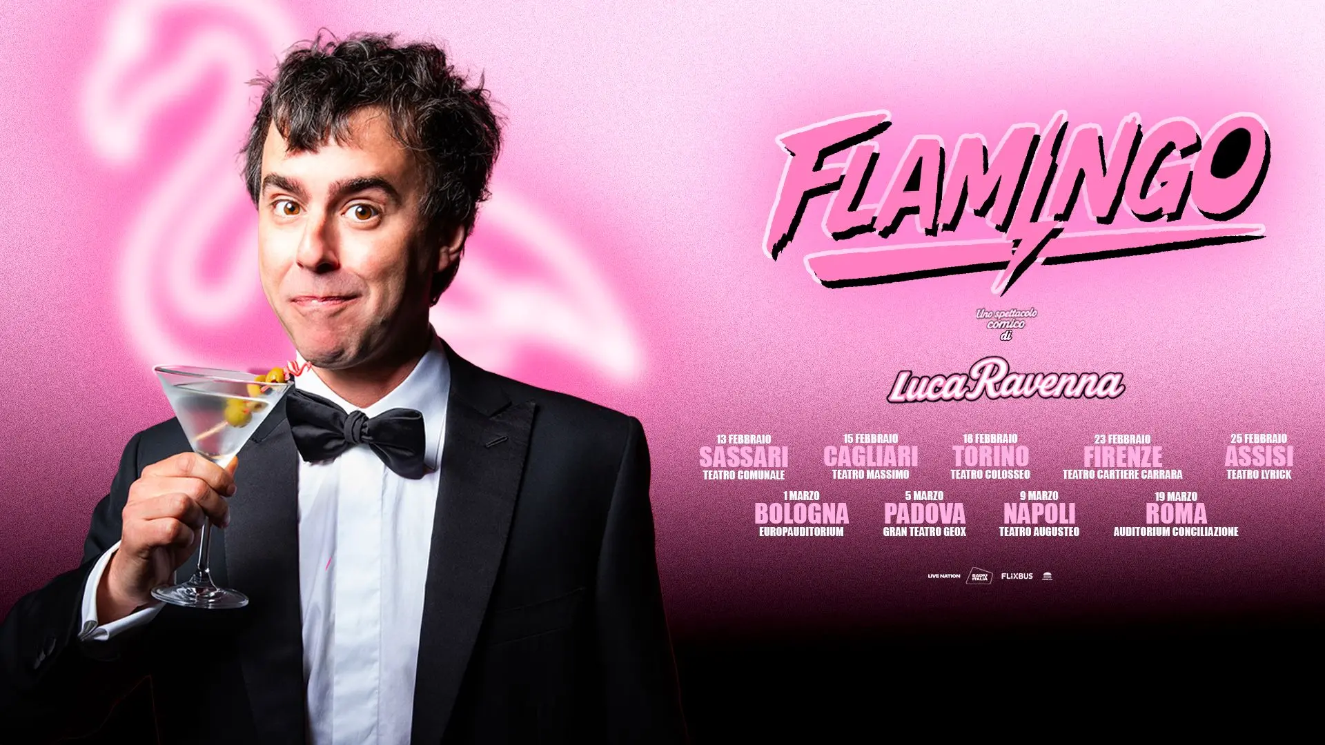 Luca Ravenna annuncia il ritorno di Flamingo: nuove date nei teatri e tour mondiale