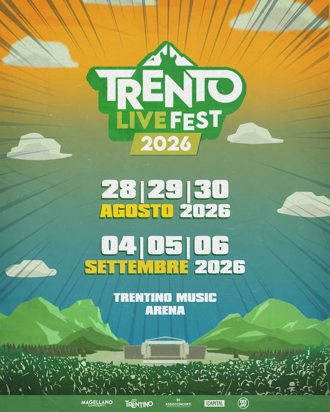 Trento Live Fest 2026: sei serate con i big della musica italiana