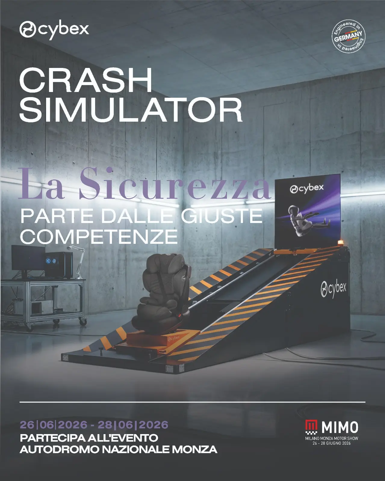 CYBEX porta il simulatore di crash test al MIMO Milano Monza Motor Show 2026