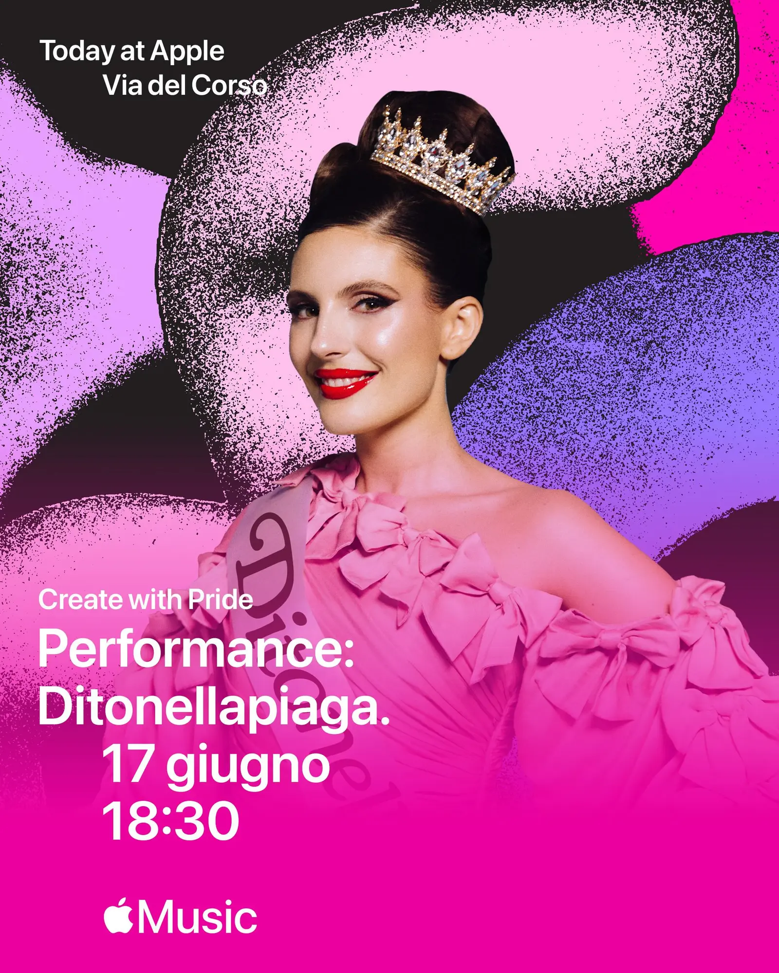 Ditonellapiaga protagonista del Pride: evento speciale Apple Music a Roma