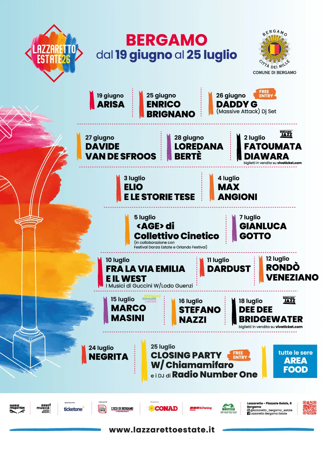 Lazzaretto Estate 2026 a Bergamo: 35 giorni di musica, comicità e spettacolo