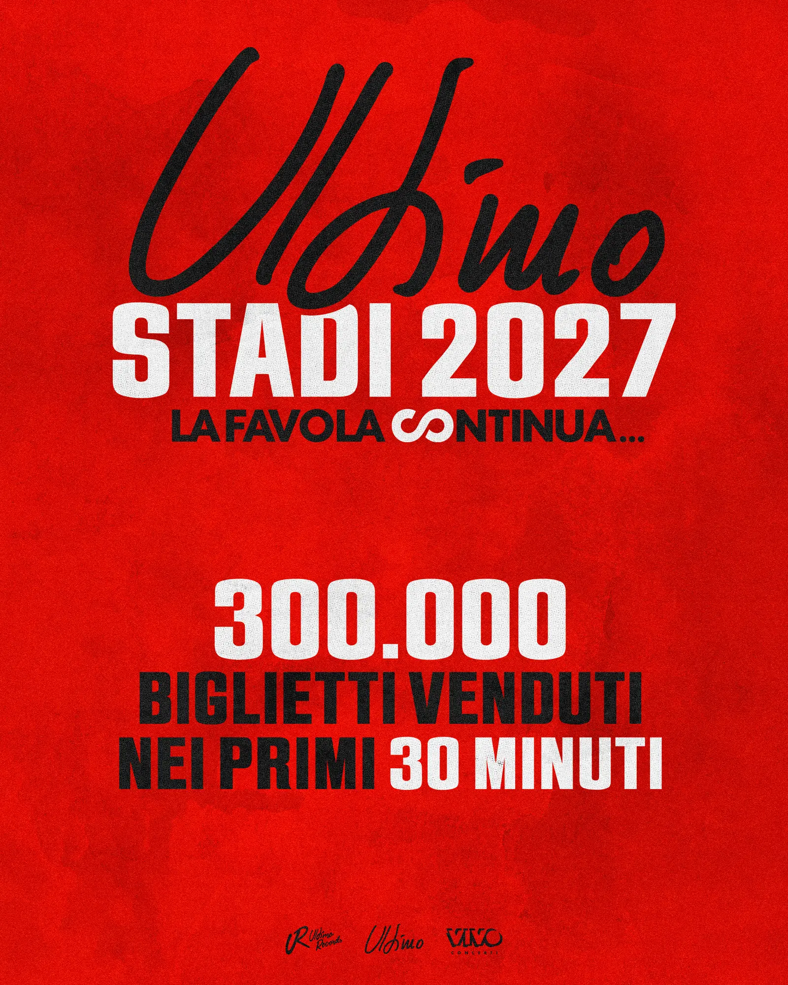 Ultimo, 300mila biglietti venduti in 30 minuti per il tour stadi 2027