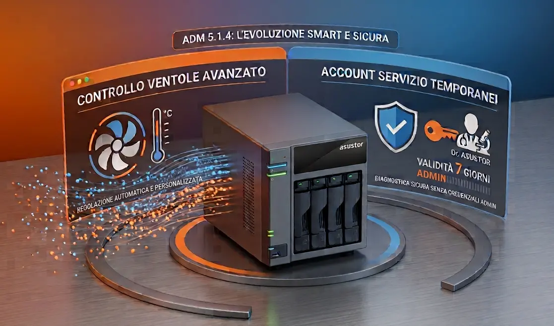 ASUSTOR lancia ADM 5.1.4: gestione ventole avanzata e account temporanei per NAS più sicuri
