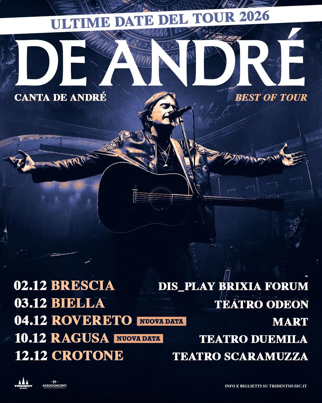 Cristiano De André aggiunge due nuove date al Best Of Tour 2026