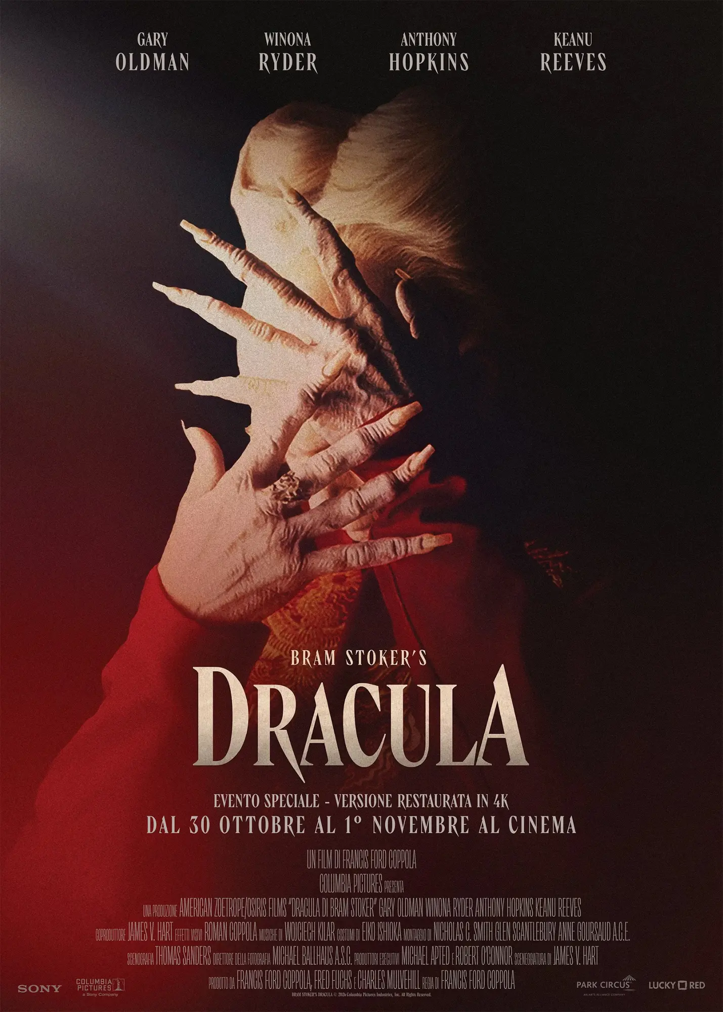 Dracula di Bram Stoker di Coppola torna al cinema in versione restaurata 4K