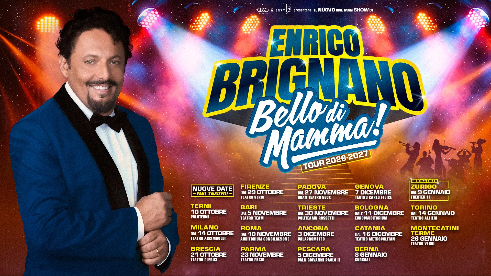 Enrico Brignano annuncia il tour nei teatri italiani con Bello di Mamma!