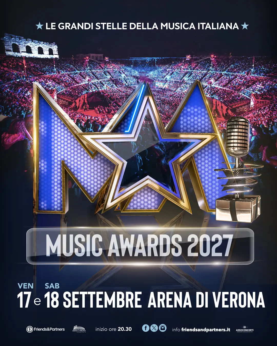 Music Awards 2027: grandi protagonisti della musica italiana tornano all'Arena di Verona